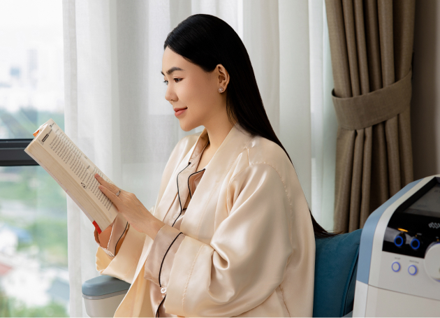 Mother relaxing…</p srcset=