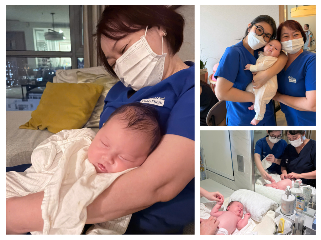 Baby Sushi in the loving care of the nurses and nannies.